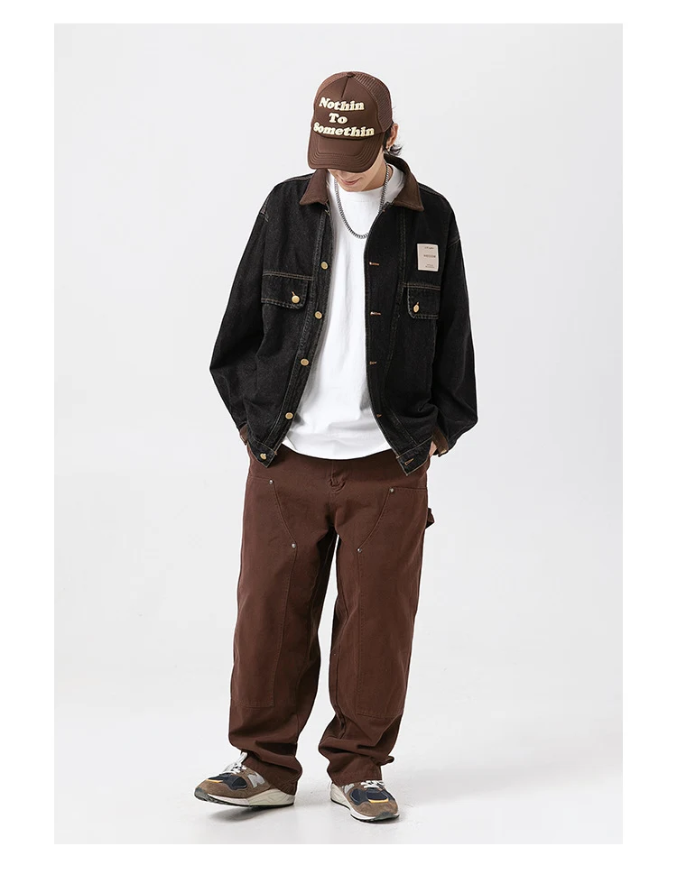 Title 8, Color Stitching Turnover Neck Profile Pocket De...