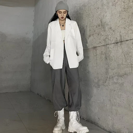 Title 4, Giacca stile Harajuku con collo a vestito, ampi...