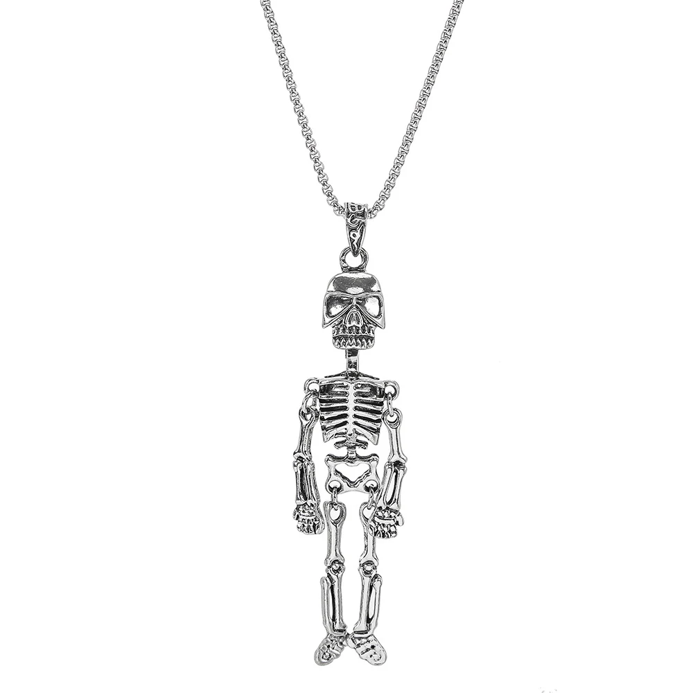 Title 2, Colar de aço titânio masculino Hip Hop Skull Ni...