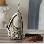 Bolsa pequena vertical de lona leve, tecida à mão, para ombro. Perfeita para transportar seus itens essenciais com conforto e leveza. — foto 4