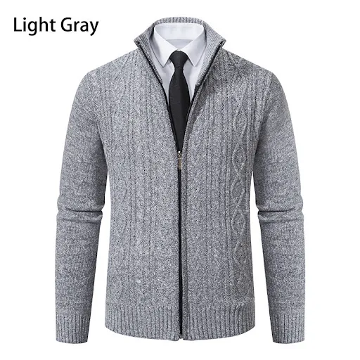 Title 2, Mens Stand Collar Casual Fashion Cardigan Swea...