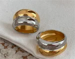 Anel clássico elegante e fashion, com textura em anel e cores contrastantes, estiloso, muito largo, e durável para um visual marcante — foto 1