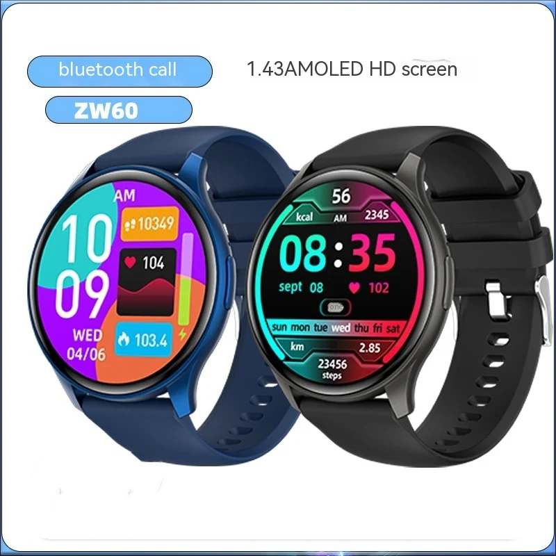 Title 1, New ZW60 Smart Watch Round Screen Bluetooth Spo...