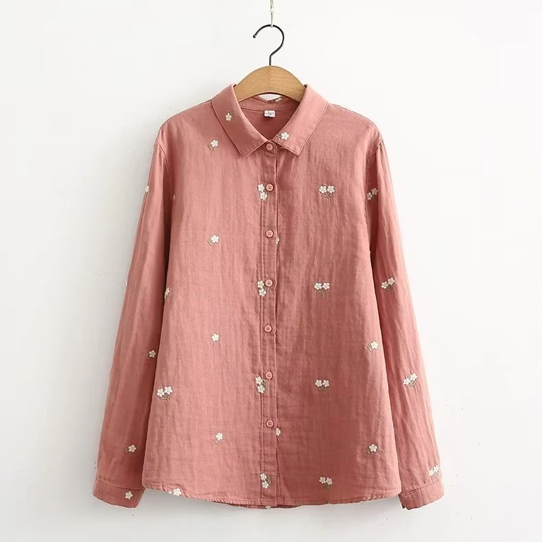 Title 7, Double-layer Yarn Skin Cotton Loose Long-sleeve...