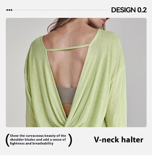 Title 12, Autumn New Yoga Blouse Womens Loose Back Casua...