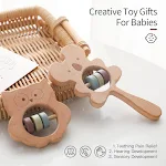 Baby Hand-held Rattle DIY Soothing Wooden Toys Handmade Sensory Development Safe Natural Baby Toy Perfect for Teething a — photo 18