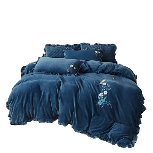 Title 3, Conjunto de Cama Bordado Tridimensional de Velu...