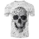 Short Sleeve Summer Print Skull Youth Sports White Hedging — photo 7