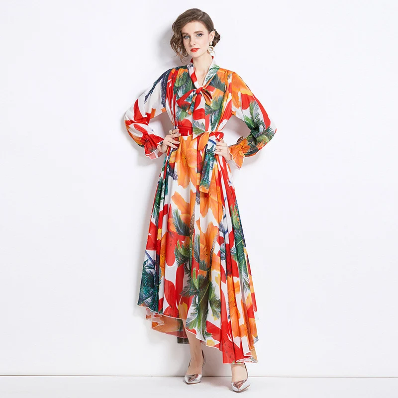 Title 9, Slim fit long chiffon vacation skirt with a lar...