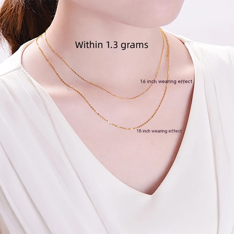 Colar de Ouro 18K Feminino Corrente Tipo O Brilhante Ouro Amarelo 18K Elegância e sofisticação para um visual deslumbrante. — foto 4