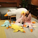 Travesseiro de pelúcia grande de ganso branco para dormir, macio e aconchegante, perfeito para abraçar e ter ótimas noites. — foto 35
