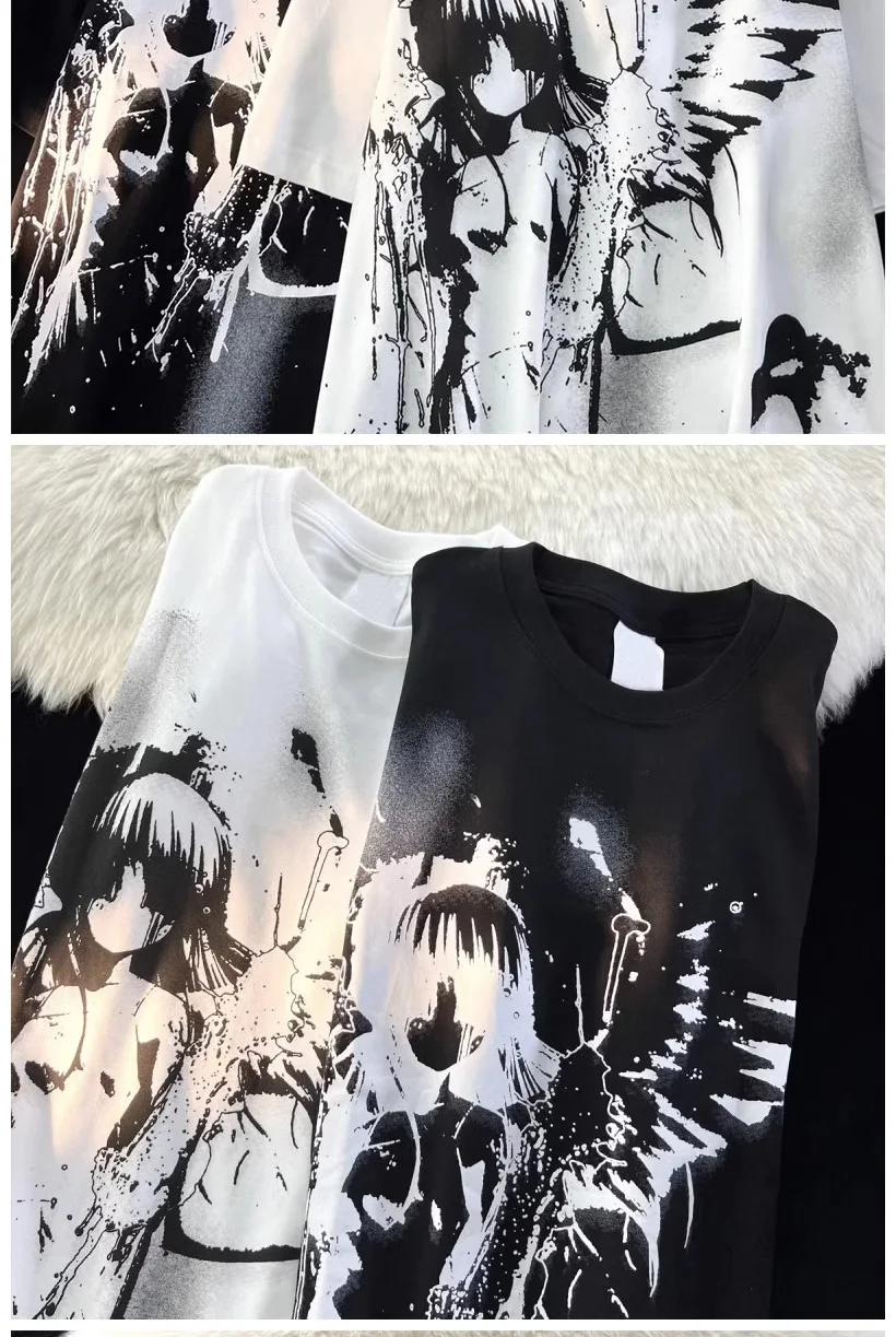 Splash-ink Angel Cotton Short-sleeved T-shirt Men's And Women's Loose Top — photo 10