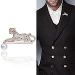 Broche de leopardo com micro zircônia de cobre, moda coreana. Adicione um toque de sofisticação e estilo ao seu visual diário. — foto 3