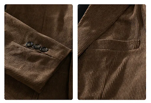 Title 3, Mens Autumn Corduroy Slim-fit Suit Jacket – St...