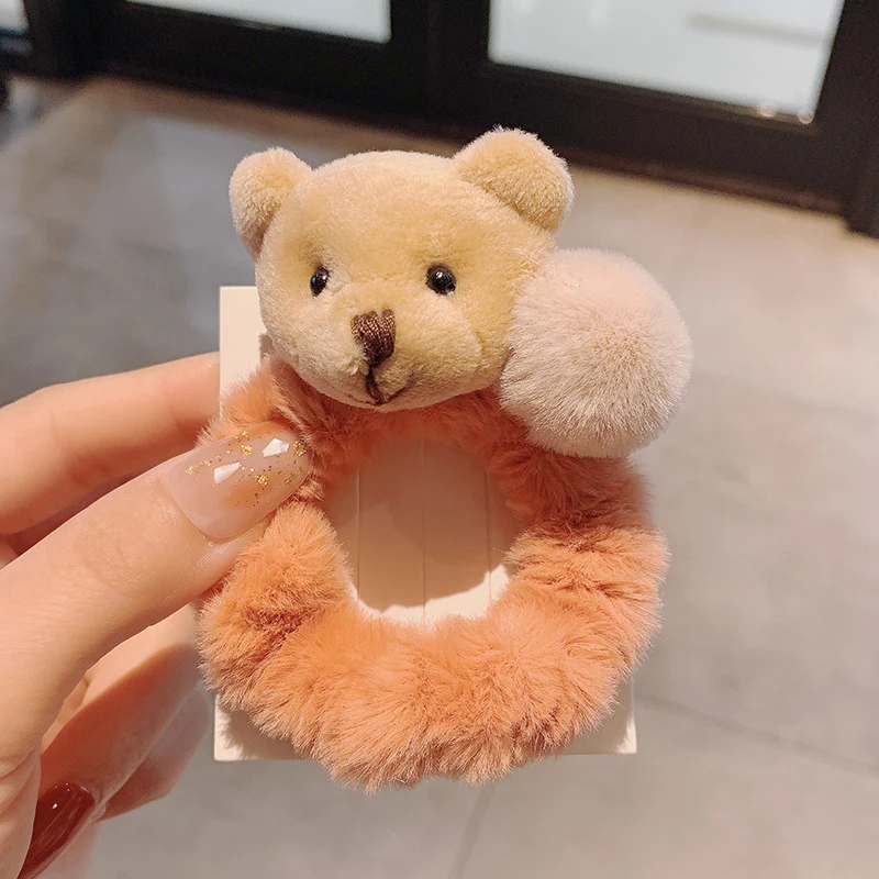 Little Bear Hairy gumica za kosu za devojčice, slatka i jednostavna. Mekana i lepa gumica za žene. Lako za upotrebu i elegantno. — foto 1
