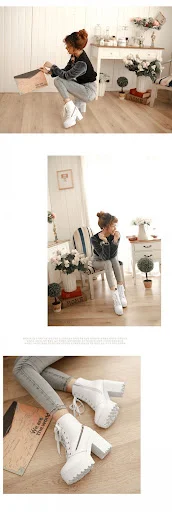 Title 13, High-heeled British retro Martin boots for wome...