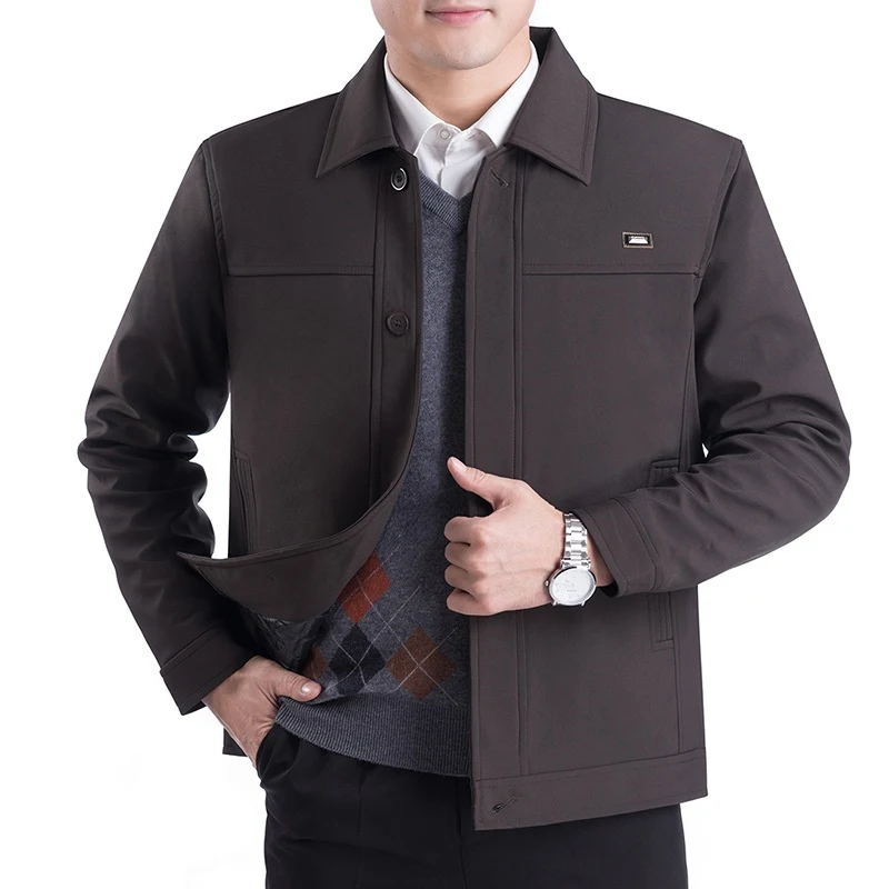 Jaqueta Casual Masculina de Meia Idade Outono, Casaco Superior, Confortável e Versátil, Ideal para o Dia a Dia e Lazer — foto 14