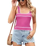 European And American Contrast Color Knitted Sweater Short Midriff-baring Tank Top — photo 10