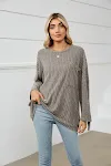 Women's Sunken Stripe Fleece Long-sleeved T-shirt — photo 13