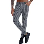 Men's Casual Pants Striped Print Youth Mid Waist Plus Size Trousers Comfortable Stylish Everyday Wear for Men — photo 1