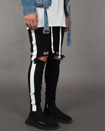 Title 3, Jeans side webbing adds style and functionality...