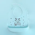 Babador de silicone com estampas de desenhos animados para bebês, à prova d'água e fácil de limpar, perfeito para refeições. — foto 2