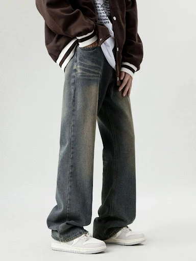 Title 7, Jeans skinny retrò strappati da uomo, stile vin...
