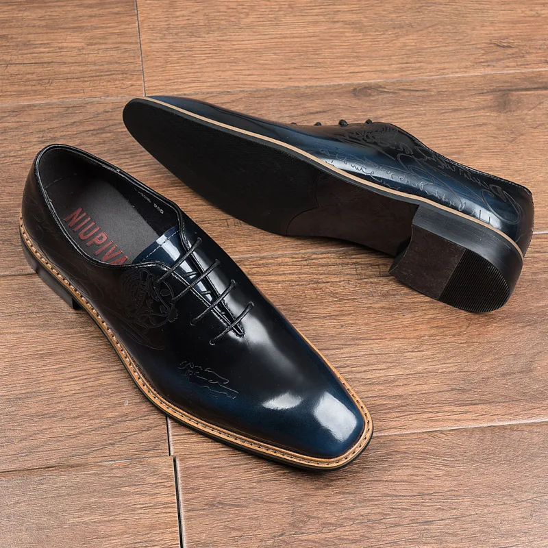 Laser Carved Business British Calf Head Work Leather Shoes. Durable, stylish, and comfortable. Perfect for professional — photo 23