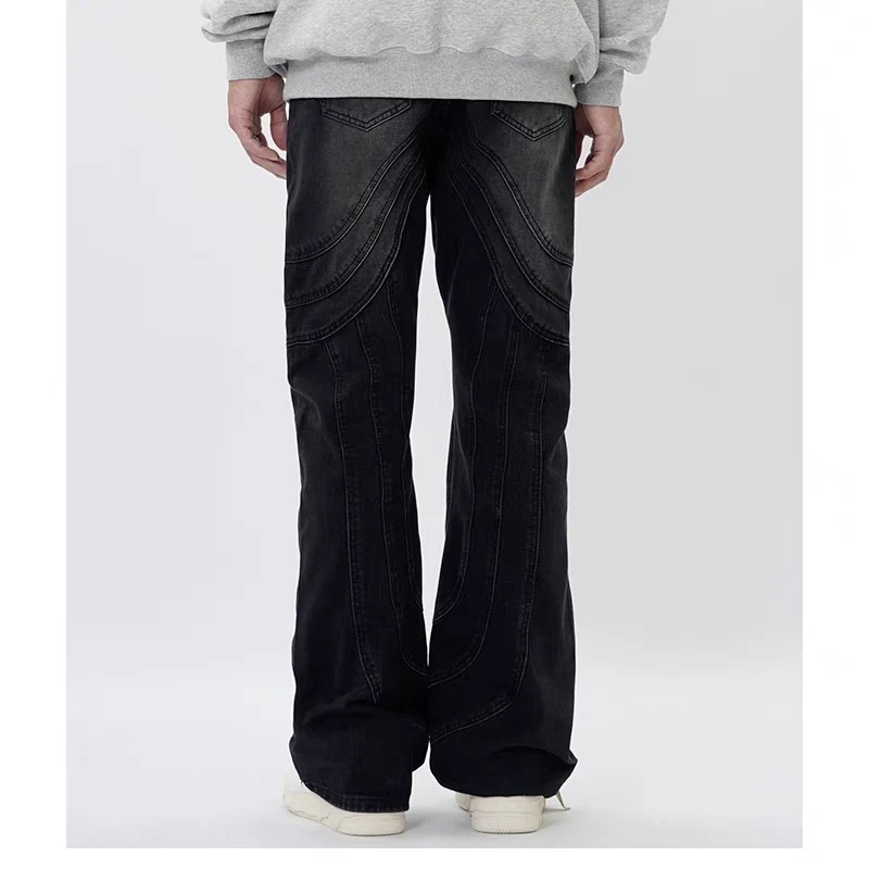 Jeans de costura de diseño para hombre, sueltos, cómodos y modernos. Perfectos para un look casual y relajado con estilo. — foto 3