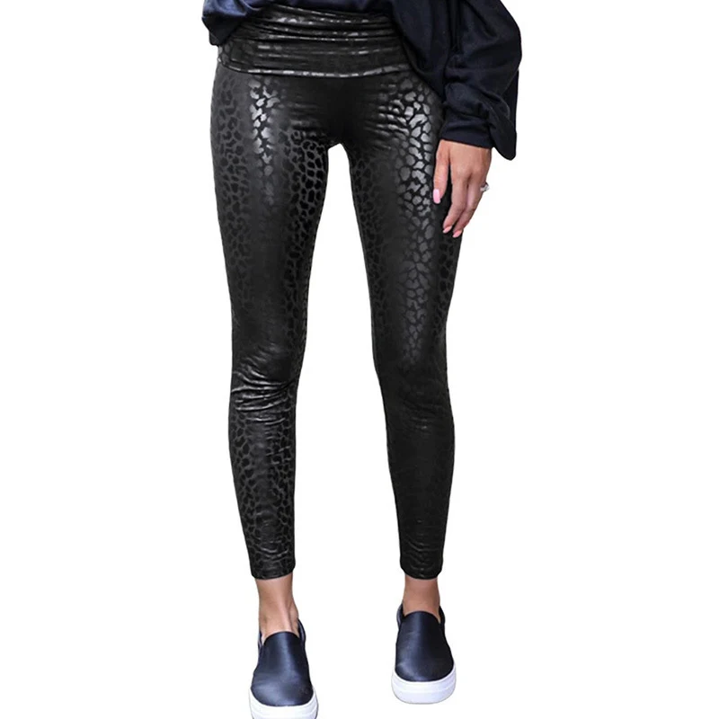 Title 6, Shiny leopard print leggings for women. Comfort...