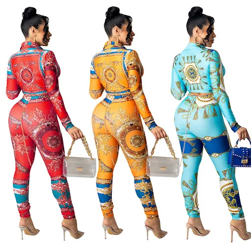 Title 6, Womens Printed Tight Two-piece Suit for ultima...