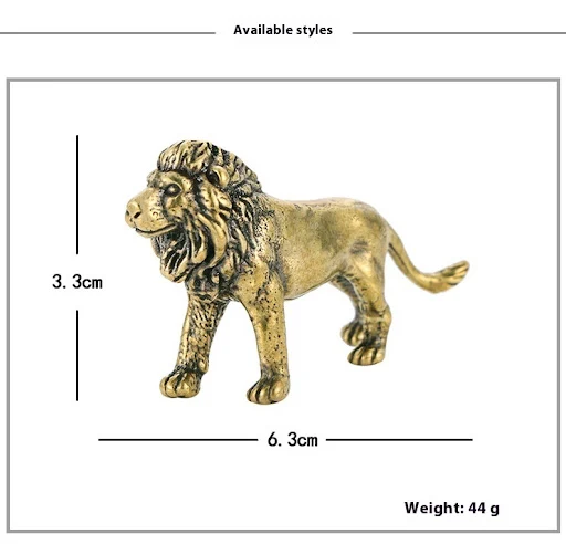 Title 2, Domineering Lion Brass Tea Ornaments Distressed...