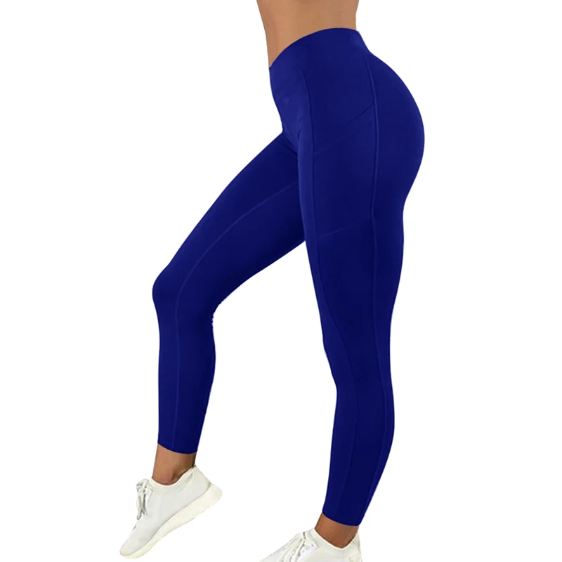 Kadın düz renk fitness taytları. Rahat ve esnek, antrenmanlar ve günlük aktiviteler için ideal. Spor yaparken konfor sağlar. — Fotoğraf 1