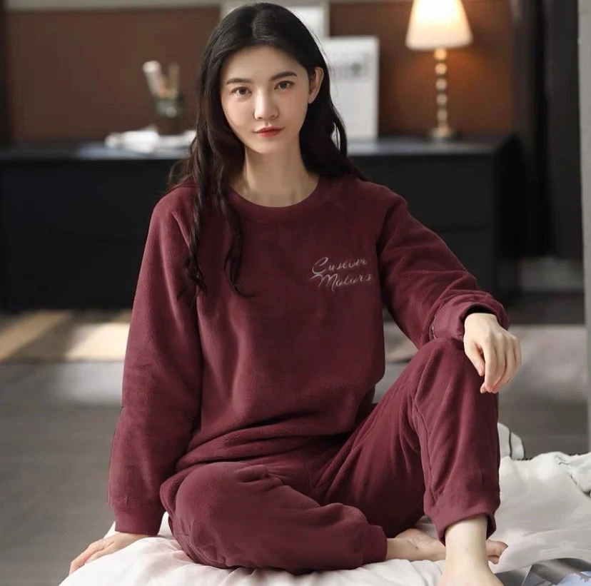 Women's Autumn and Winter Flannel Pullover, Thickened, Sweet Cartoon Design, Long Sleeve, Casual Home Wear for ultimate — photo 5