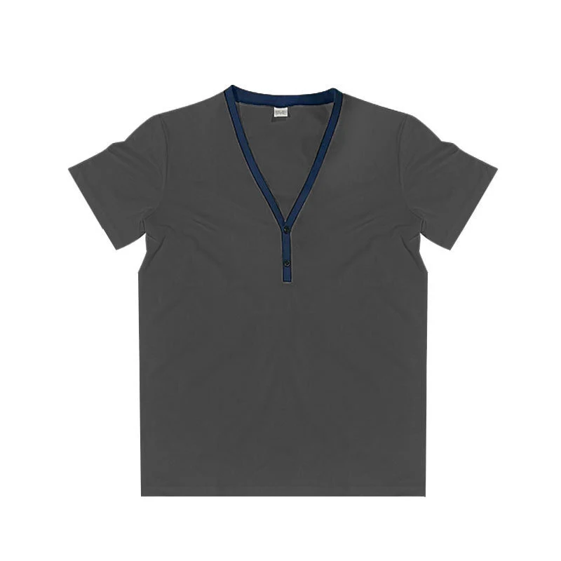 Title 15, Camiseta Henley masculina solta de manga curta ...