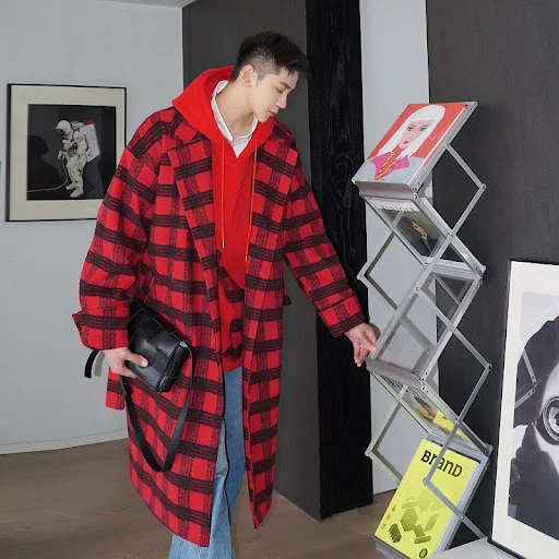 Title 3, Vintage Woolen Coat Thickened Mid-length Woolen...