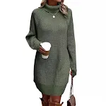 Dames slit pullover jurk met hoge hals, stijlvol en comfortabel, perfect voor een modieuze look, ideaal voor diverse gelegenheden. — foto 13