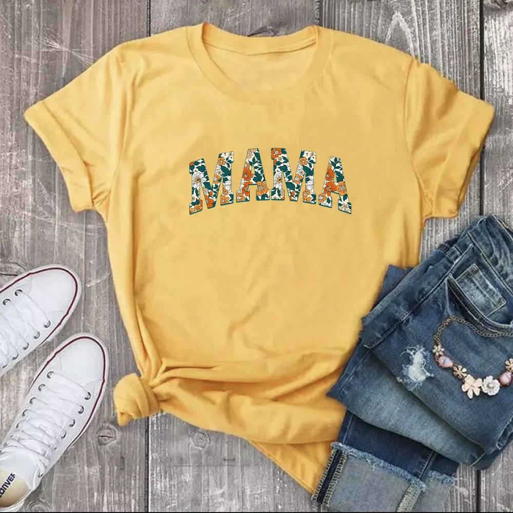 T-shirt casual stampata con lettera MAMA per la festa della mamma — foto 14
