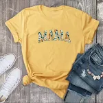 T-shirt casual stampata con lettera MAMA per la festa della mamma — foto 14