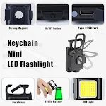 Mini Portable Flashlight Rechargeable Glare COB Keychain Light LED Work Light USB Charge Emergency Lamps Outdoor Camping — photo 6