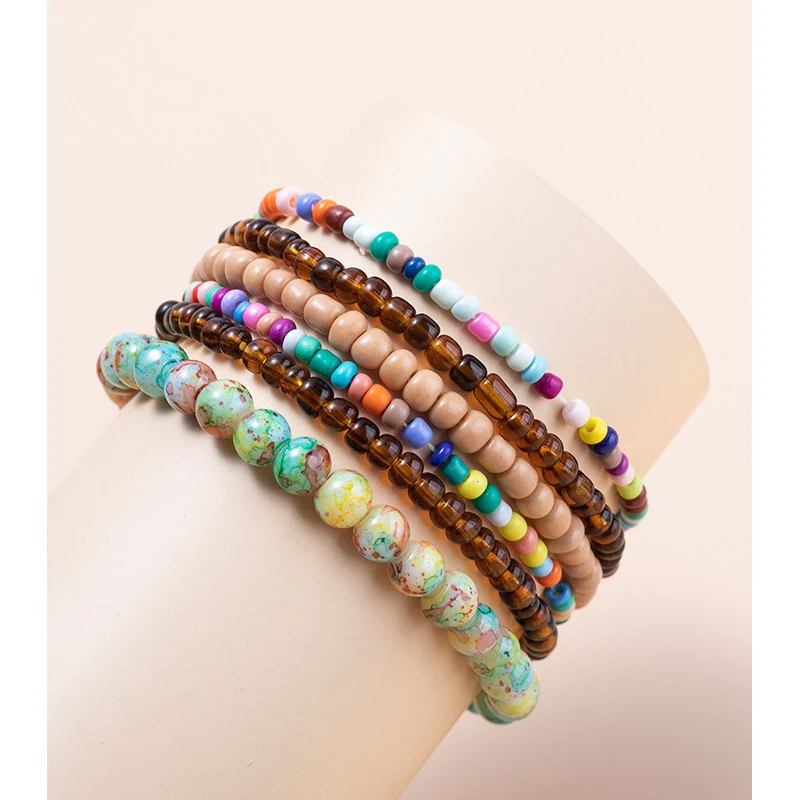 Title 24, Conjunto de Pulseiras Femininas Boho com Contra...