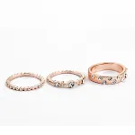 Anillos apilables de diamantes de oro rosa estilo europeo y americano, juego de cinco anillos BohemiaJ, elegantes y versátiles. — foto 8