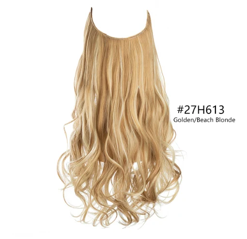 Extensões de cabelo encaracolado longo e ondulado de linha de pesca para mulheres, cachos grandes e volume, visual natural e fácil de usar — foto 11