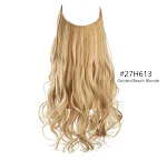 Extensões de cabelo encaracolado longo e ondulado de linha de pesca para mulheres, cachos grandes e volume, visual natural e fácil de usar — foto 11