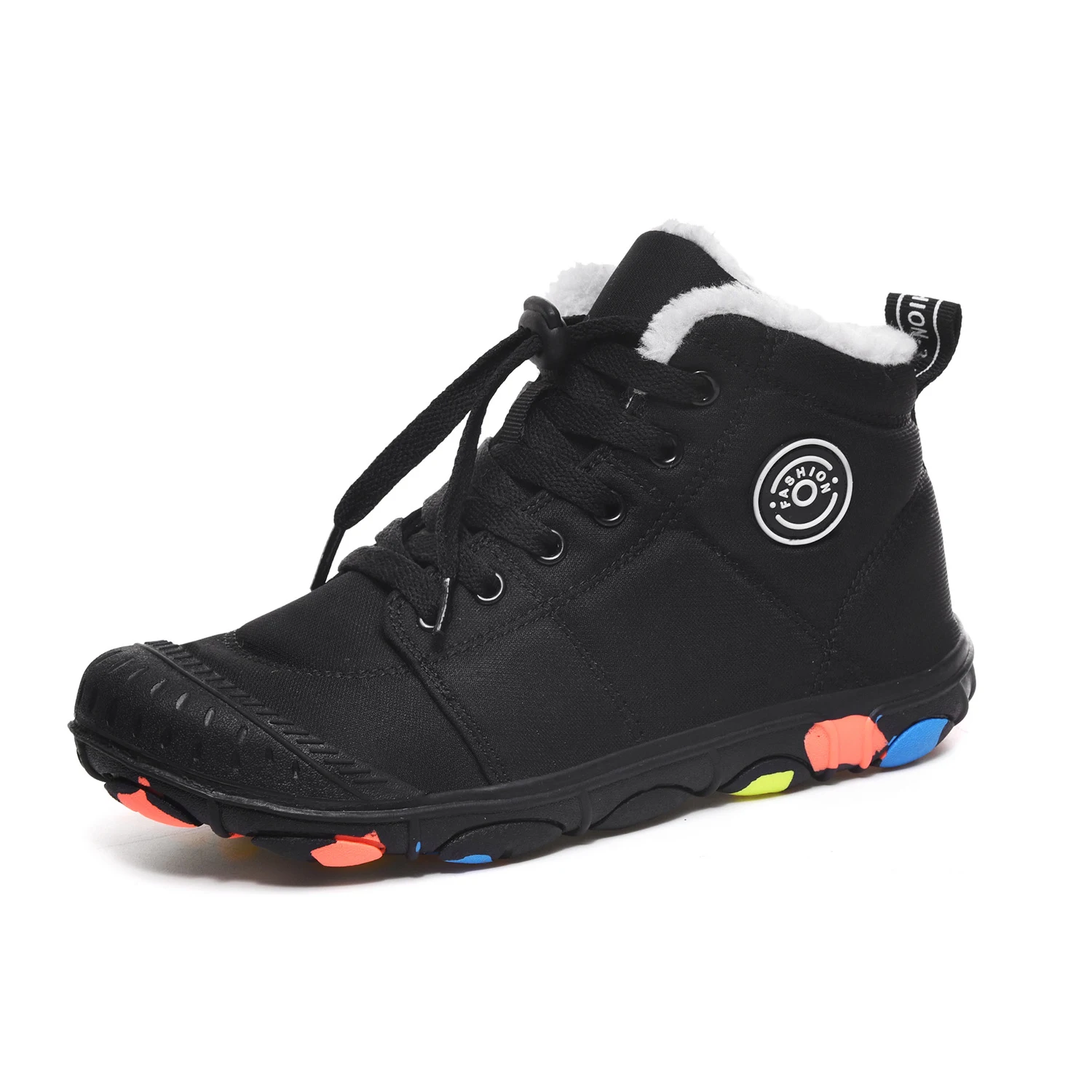 Botas de neve infantis de inverno quentes e à prova d'água unissex com bico redondo. Mantenha seus filhos aquecidos e secos com este tênis infantil. — foto 4