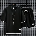 Men's Fashion Simple Short Sleeve T-Shirt Two Piece Set Comfortable and Stylish Summer Outfit Casual Wear Easy to Mix an — photo 9