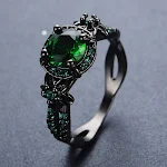 Anel unissex Black Gold Opal Diamond Purple Round Edge, design moderno e elegante. Perfeito para homens e mulheres, um toque de sofisticação. — foto 8