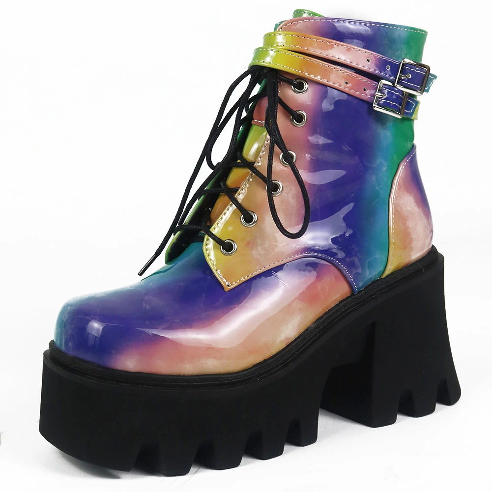 European and American style mid-heel lace-up short boots offer comfort and fashion, suitable for various occasions and o — photo 5