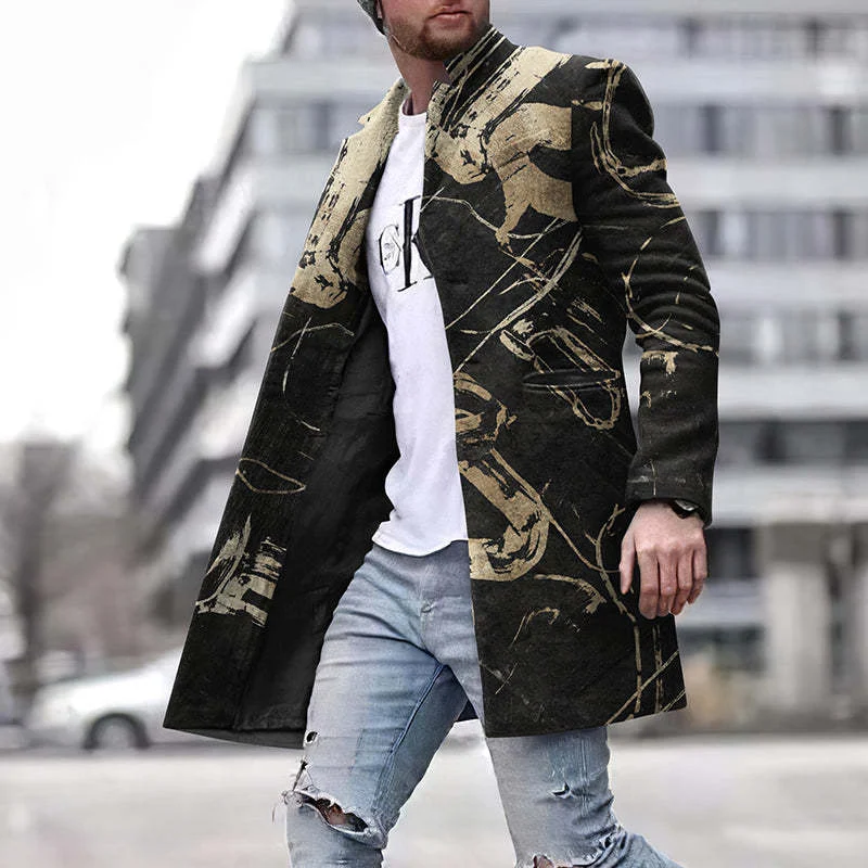 Men's Fashion Creative Diamond Barbed Wire Style Printed Coat. Make a statement with this unique, stylish coat, perfect — photo 12