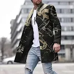 Men's Fashion Creative Diamond Barbed Wire Style Printed Coat. Make a statement with this unique, stylish coat, perfect — photo 12